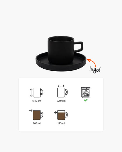 Kop en Schotel 160 ml – Stijlvol en Bedrukbaar