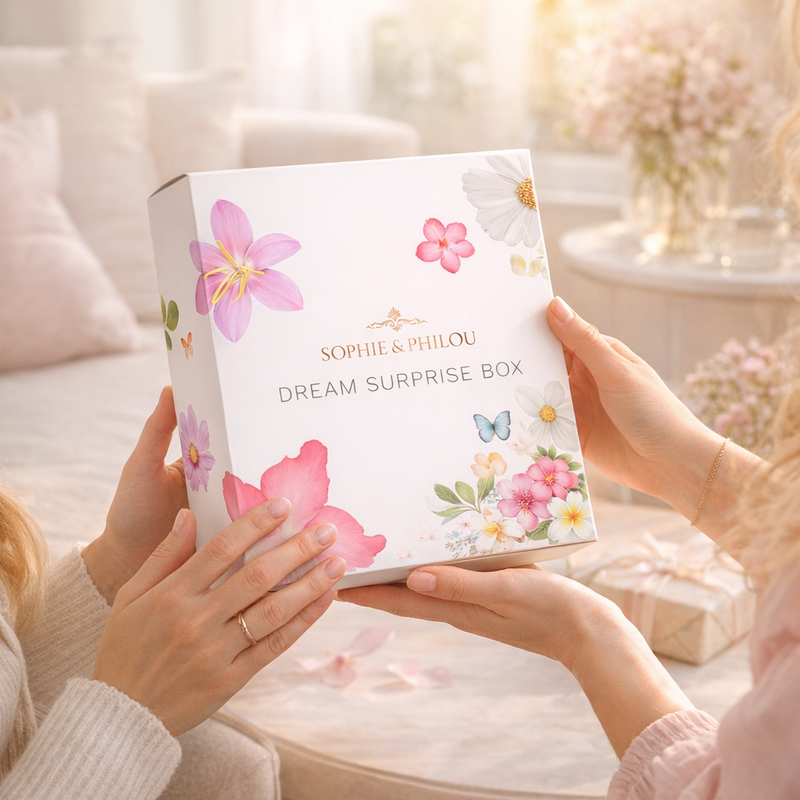 Sophie & Philou Dream Surprise Box – Zomer cadeau box met bloemenillustraties.