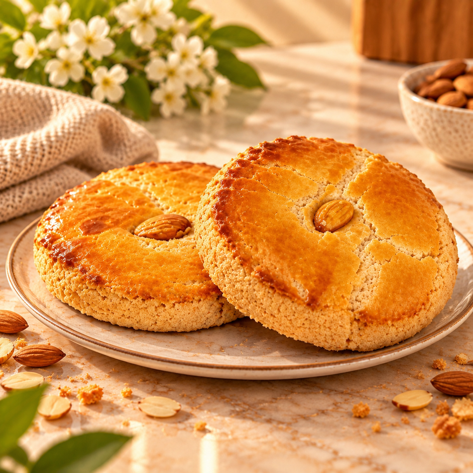 Bakkerij Petit Four gevulde koek met amandelspijs glutenvrij