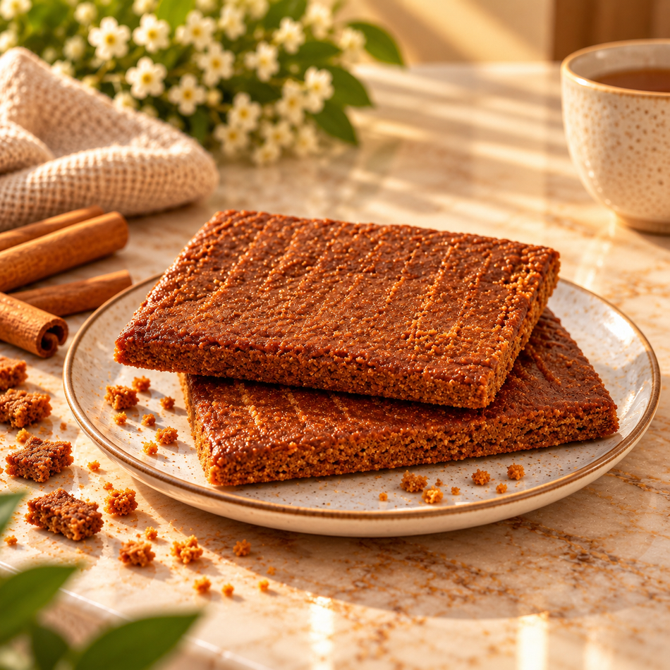 Bakkerij Petit Four speculaasbrokken met amandelschaafsel glutenvrij