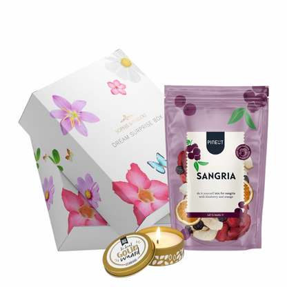 Dream Surprise Box – Goud Waard & Sangria | Luxe Cadeaubox met DIY Sangria & Geurkaars