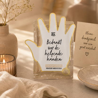 Vegan handmasker Bedankt voor de helpende handen - productfoto