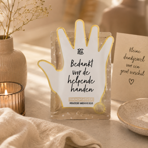 Vegan handmasker Bedankt voor de helpende handen - productfoto
