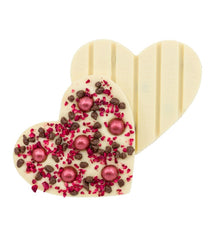 Chocolade hart - Framboos & knapperige chocolade - Wit