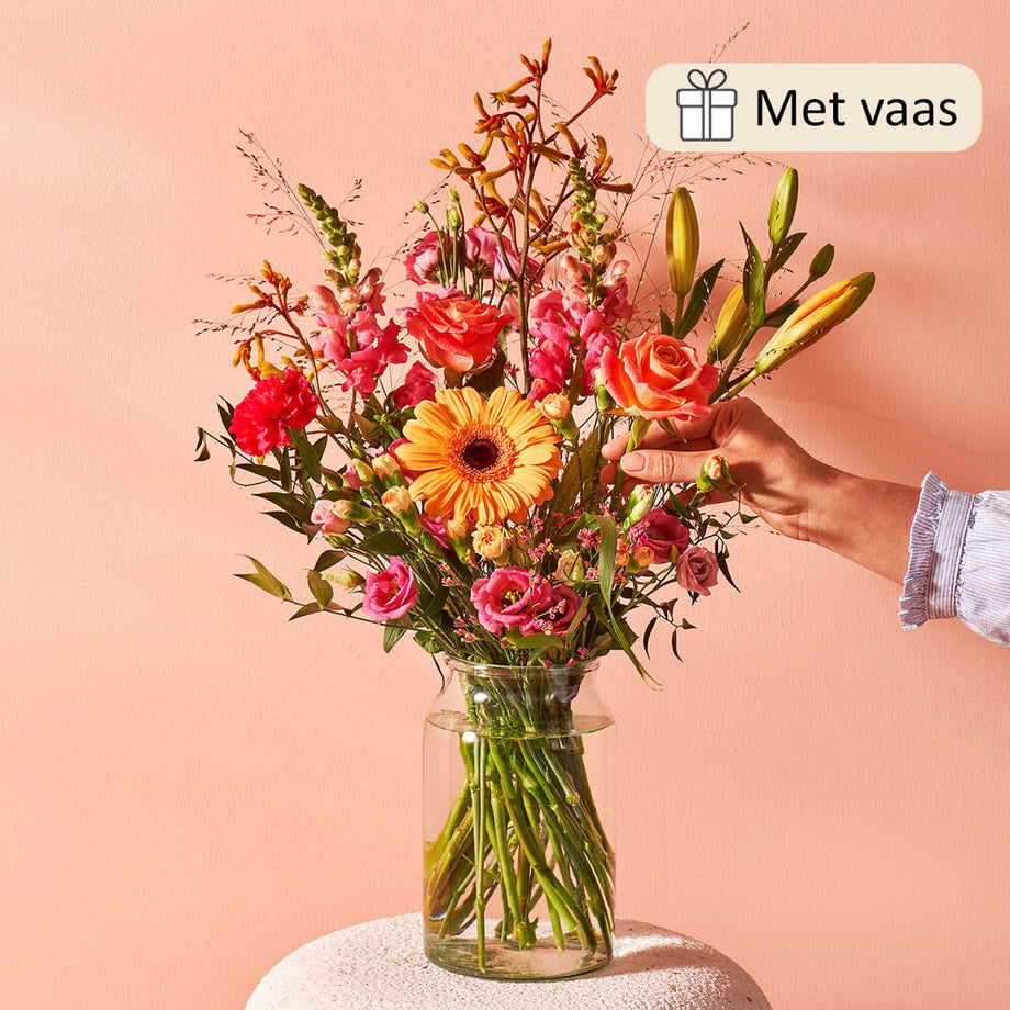 Cadeauset Vrolijk Bloemen Fleur Vaas