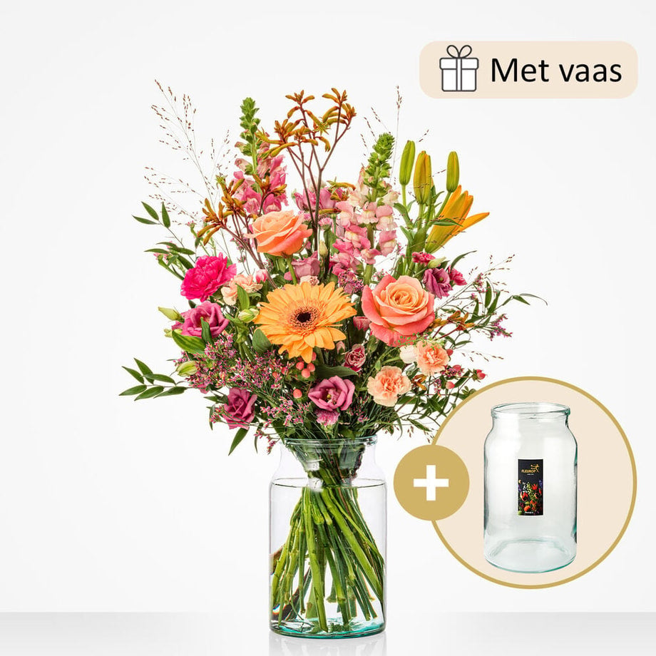 Cadeauset Vrolijk Bloemen Fleur Vaas