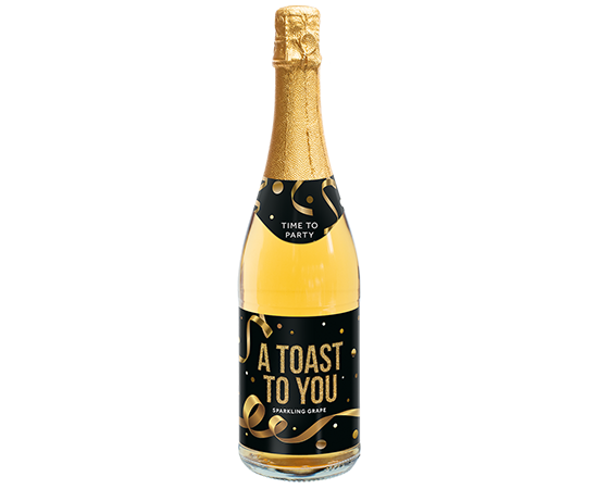 Toast auf Ihre prickelnde Traube (0,0 % Alkohol)