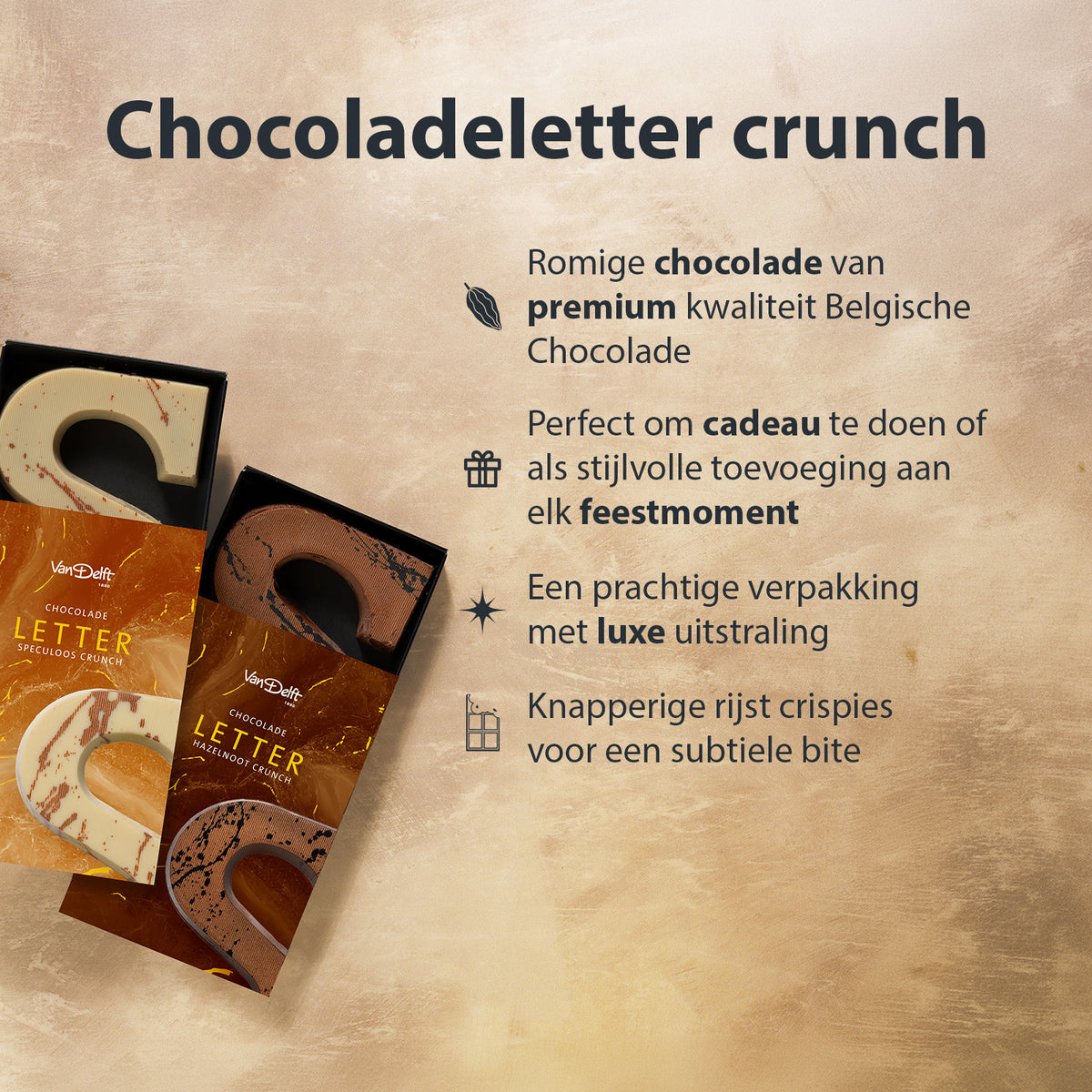 Chocoladeletter Hazelnoot Crunch