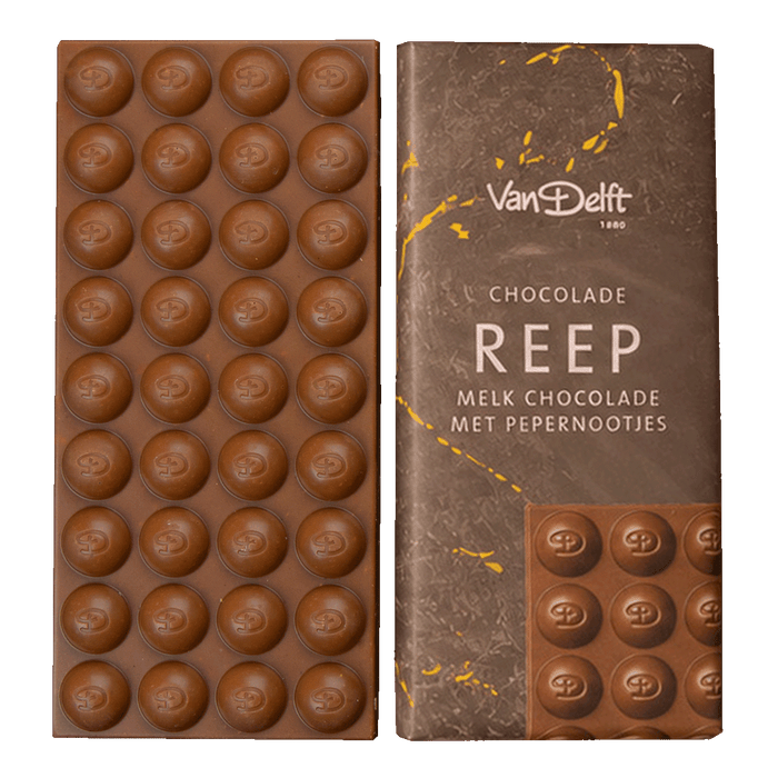 Reep Melk Chocolade met Pepernootjes