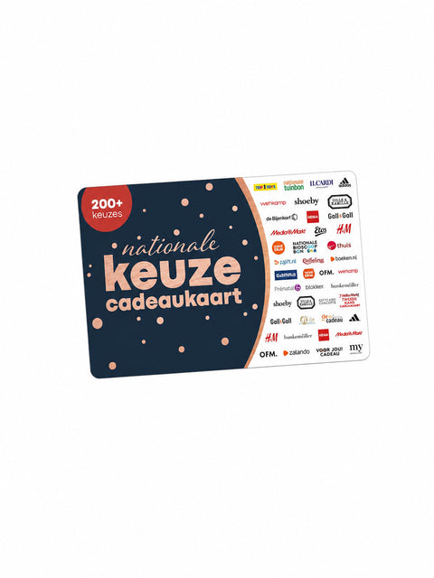 Alles-in-1 Keuze Cadeaukaart met keuze uit 250+ cadeaukaarten en goede doelen