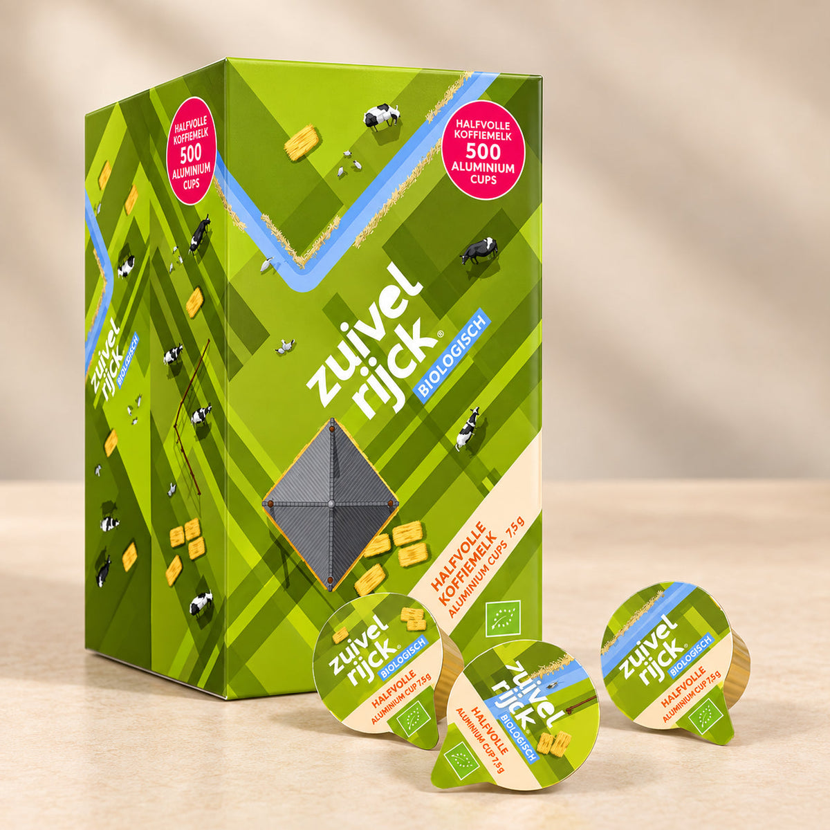 Biologische koffiemelk ALU cups 200 x 7,5 gram voor koffie en cappuccino