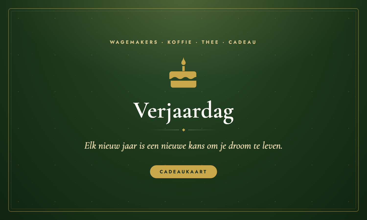 Verjaardag Cadeaukaart van Wagemakers Koffie Thee Cadeau