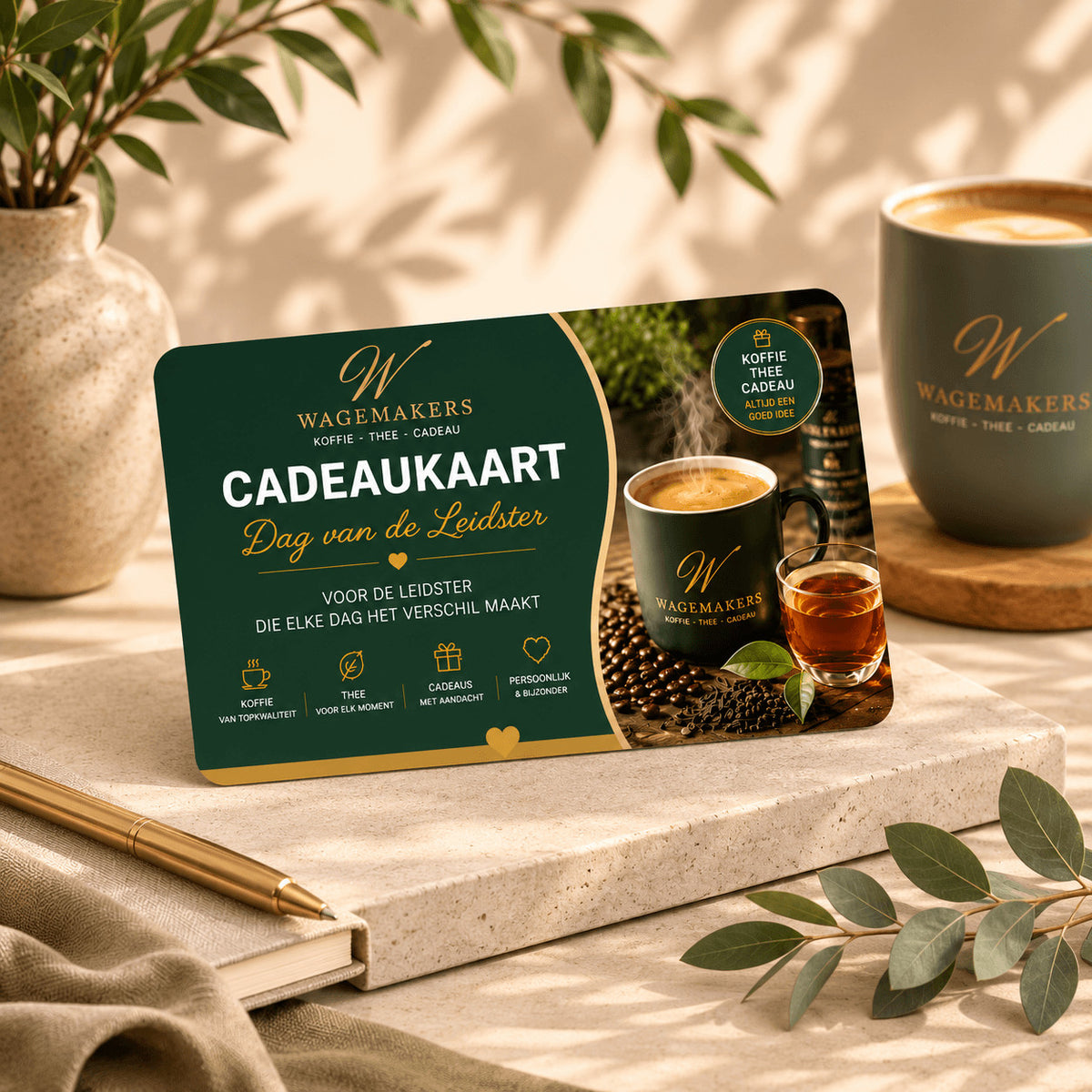 Persoonlijk cadeau voor leidster met keuze uit koffie thee en cadeaus
