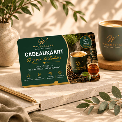 Persoonlijk cadeau voor leidster met keuze uit koffie thee en cadeaus