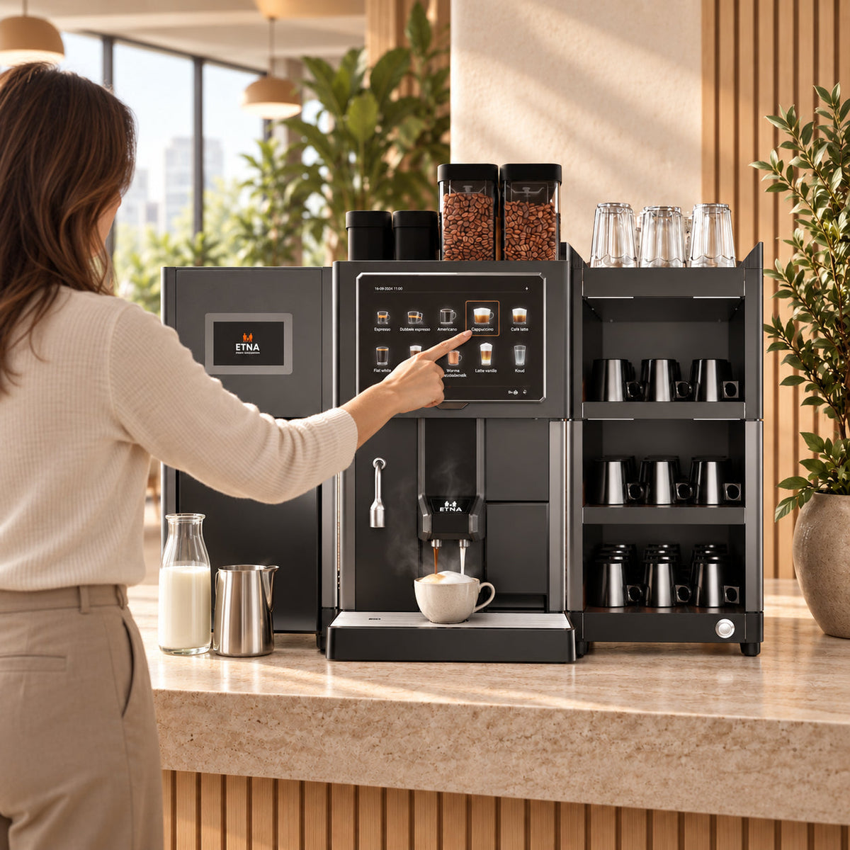 ETNA Sagitta professionele koffiemachine in zakelijke uitvoering