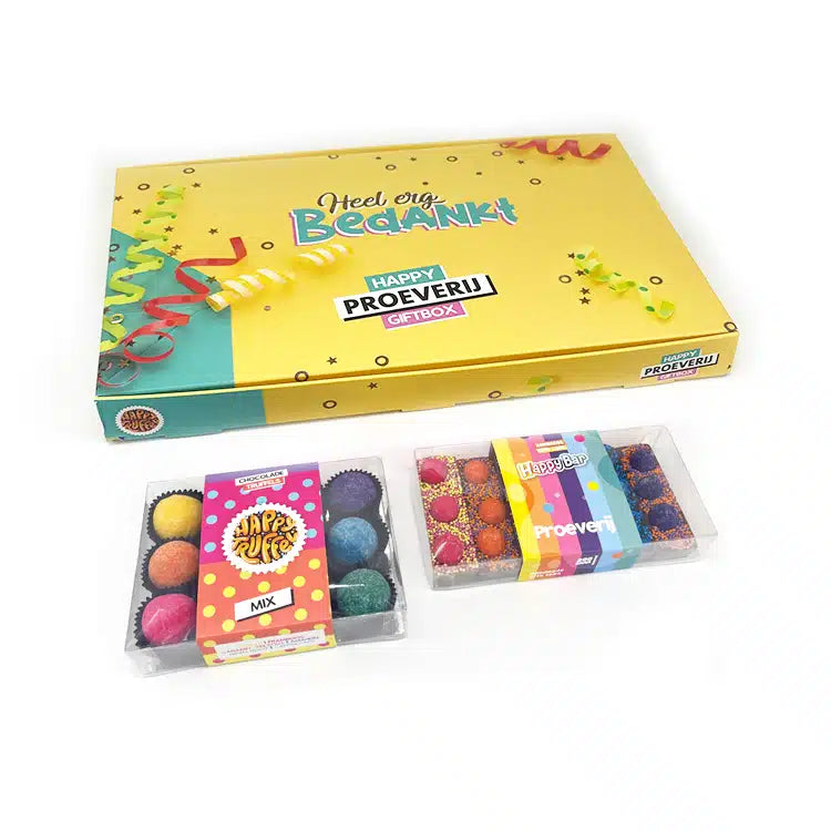 Chocolade Dream giftbox – Heel erg bedankt – Chocoladetruffel / Chocoladereep mix
