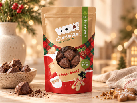 Gingerbread chocolade truffels 200 gram van WOW Chocolao bij Wagemakers Koffie Thee Cadeau