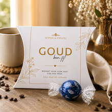 Luxe Goud ben jij chocoladebedankje in gouden cadeauverpakking