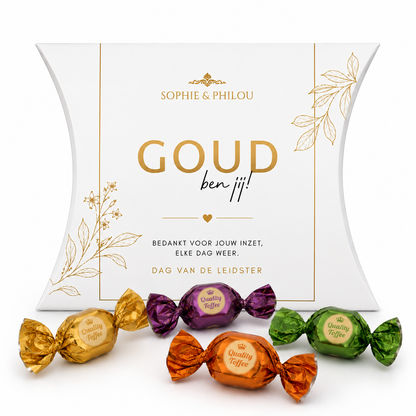 Goud ben jij toffeebedankje voor de Dag van de Leidster