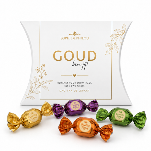 Goud ben jij toffeebedankje voor de Dag van de Leraar