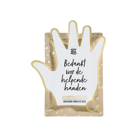Vegan handmasker Bedankt voor de helpende handen
