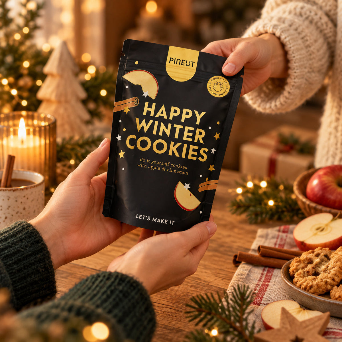 Holiday Special Happy Winter Cookies als cadeau tijdens een persoonlijk overhandigingsmoment