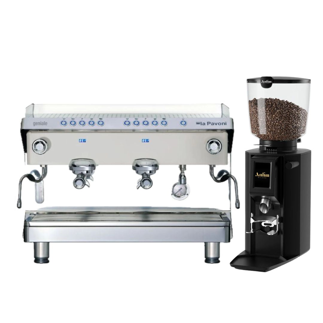 La Pavoni Geniale espressomachine met professionele koffiemolen