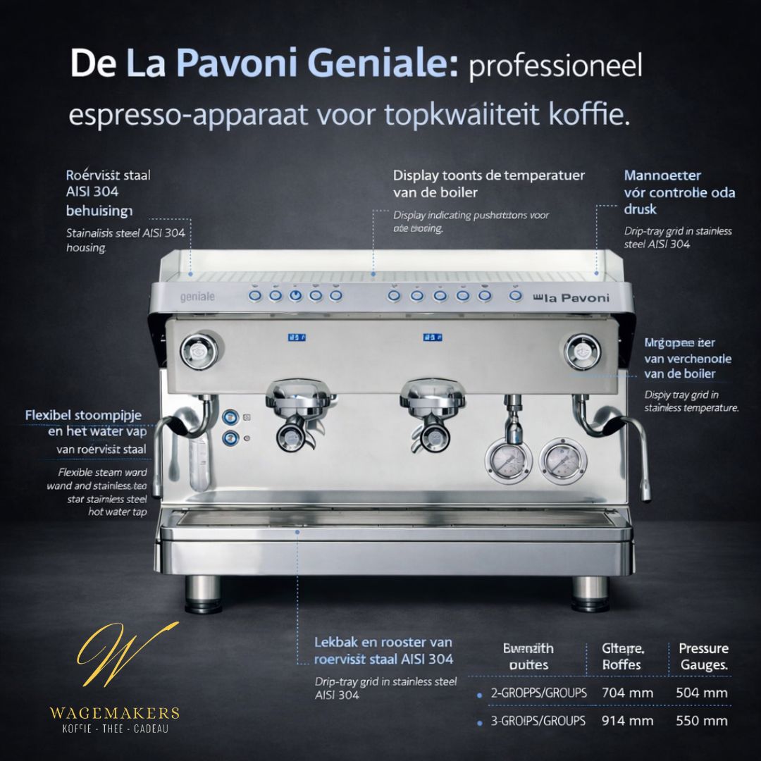 Uitleg en productkenmerken van de La Pavoni Geniale espressomachine