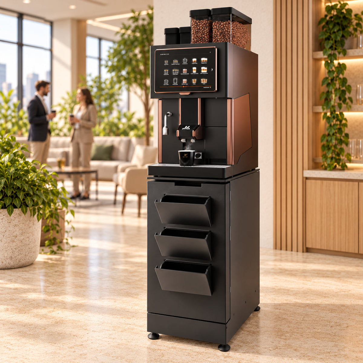 Koffiemachine onderkast voor een nette zakelijke koffieopstelling