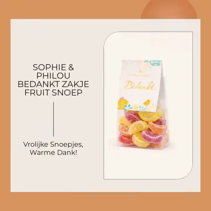 Sophie &amp; Philou Bedankt Zakje Fruit Snoep by@Outfy