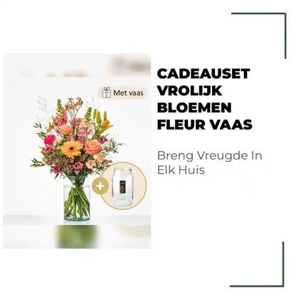 Cadeauset Vrolijk Bloemen Fleur Vaas by@Outfy