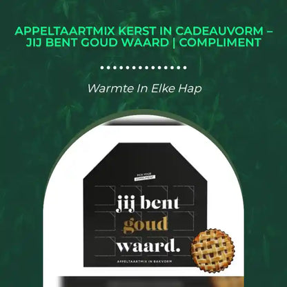 Appeltaartmix Kerst in Cadeauvorm &ndash; Jij Bent Goud Waard | Compliment by@Outfy