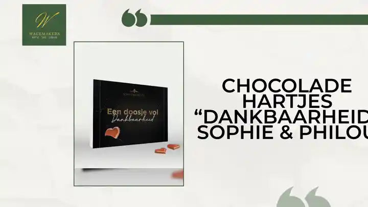 Chocolade Hartjes &ldquo;Dankbaarheid&rdquo; Sophie & Philou by@Outfy