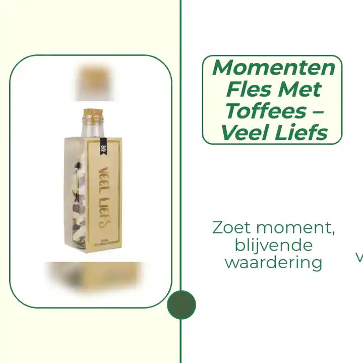 Momenten fles met toffees &ndash; Veel liefs by@Outfy