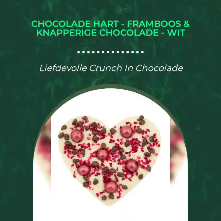 Chocolade hart - Framboos &amp; knapperige chocolade - Wit by@Outfy