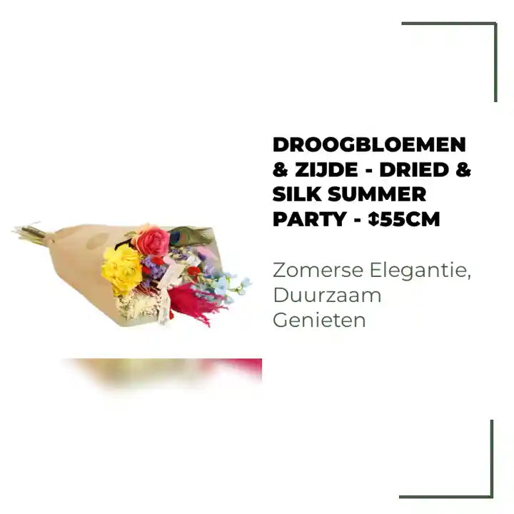 Droogbloemen &amp; Zijde - Dried &amp; Silk Summer Party - ↕55cm by@Outfy