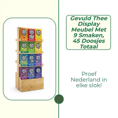 Gevuld Thee Display Meubel met 9 smaken, 45 doosjes totaal by@Outfy
