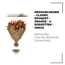 Droogbloemen - Classic Bouquet - Orange - 4 boeketten - ↕60cm by@Outfy