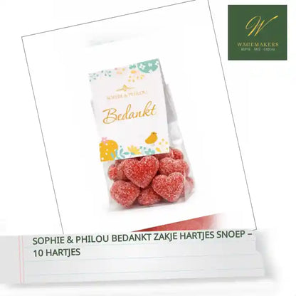 Sophie &amp; Philou Bedankt Zakje Hartjes Snoep &ndash; 10 Hartjes by@Outfy