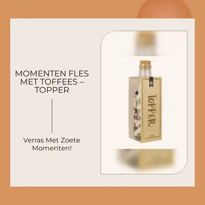 Momenten fles met toffees &ndash; Topper by@Outfy