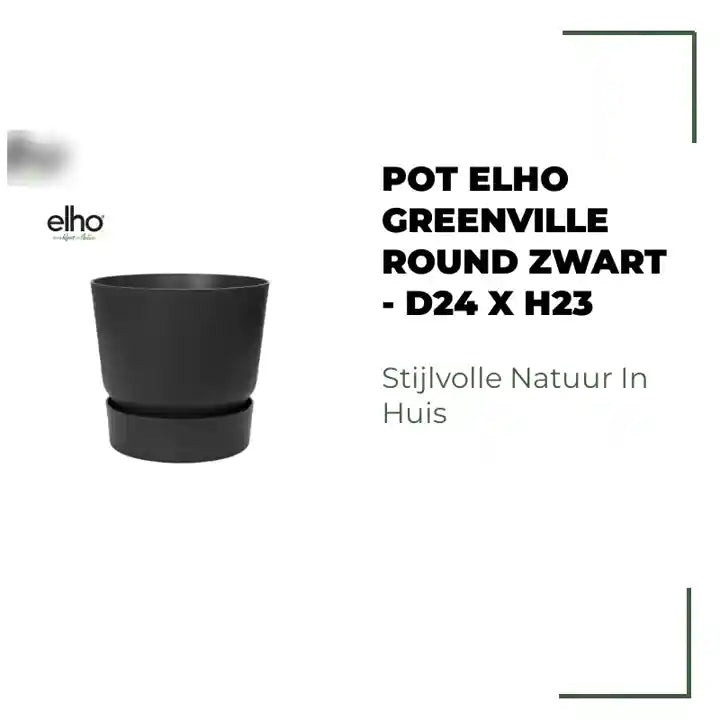 Pot elho Greenville Round zwart - D24 x H23 by@Outfy