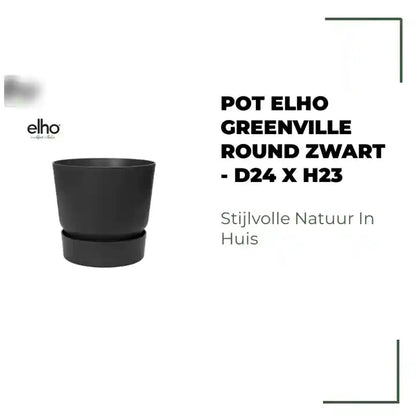 Pot elho Greenville Round zwart - D24 x H23 by@Outfy