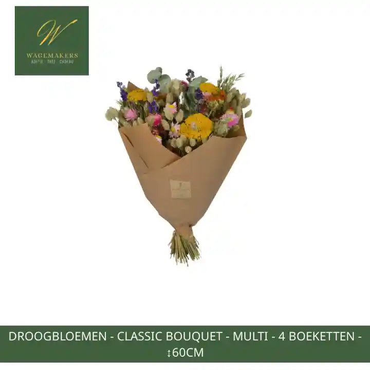Droogbloemen - Classic Bouquet - Multi - 4 boeketten - ↕60cm by@Outfy