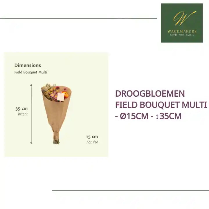 Droogbloemen Field Bouquet Multi - &Oslash;15cm - ↕35cm by@Outfy