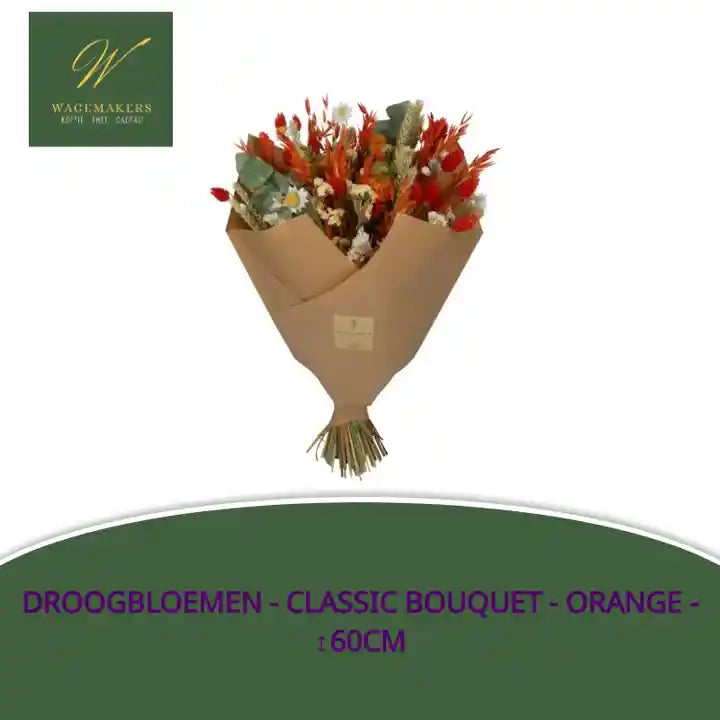Droogbloemen - Classic Bouquet - Orange - ↕60cm by@Outfy