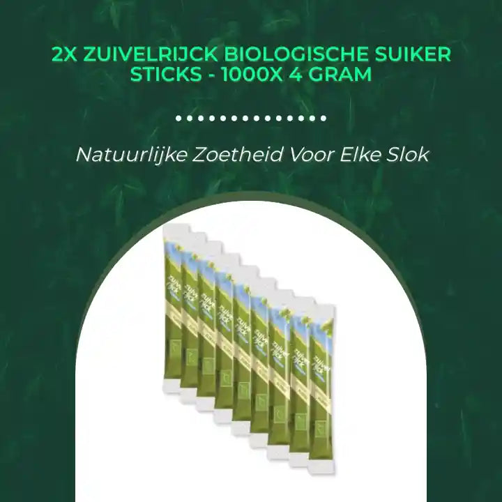 2x Zuivelrijck Biologische Suiker Sticks - 1000x 4 gram by@Outfy