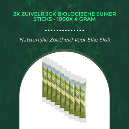 2x Zuivelrijck Biologische Suiker Sticks - 1000x 4 gram by@Outfy
