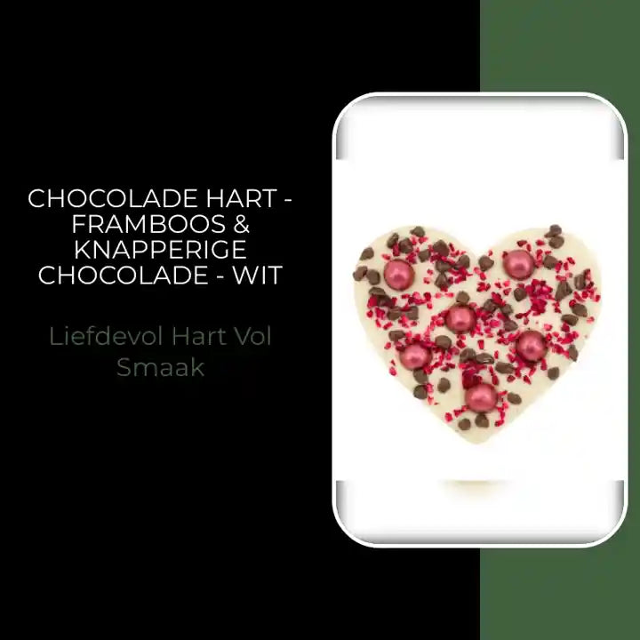 Chocolade hart - Framboos &amp; knapperige chocolade - Wit by@Outfy