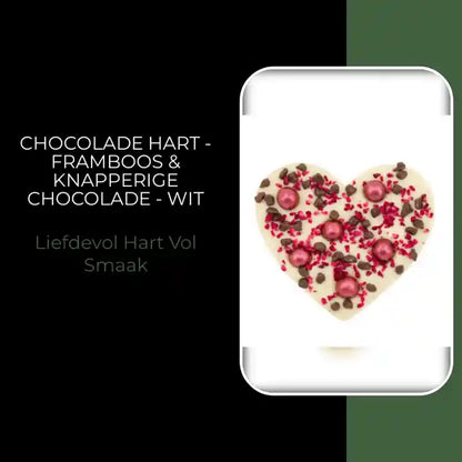 Chocolade hart - Framboos &amp; knapperige chocolade - Wit by@Outfy