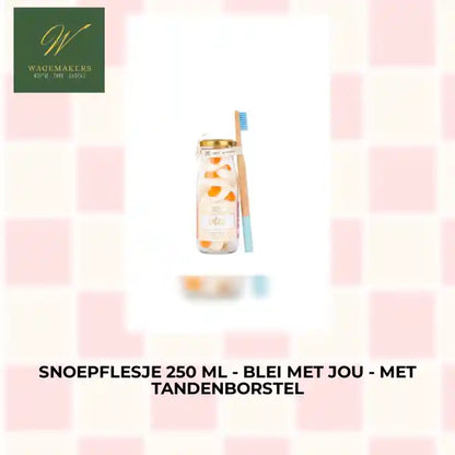 Snoepflesje 250 ml - Blei met jou - met tandenborstel by@Outfy